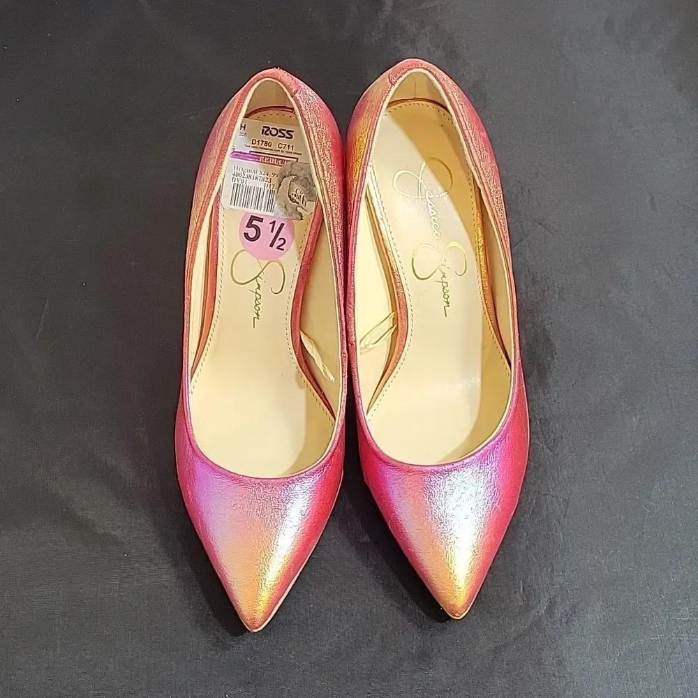 BRAND NEW JESSICA SIMPSON CASSANI POINTED TOE RAINBOW MULTI WOMEN